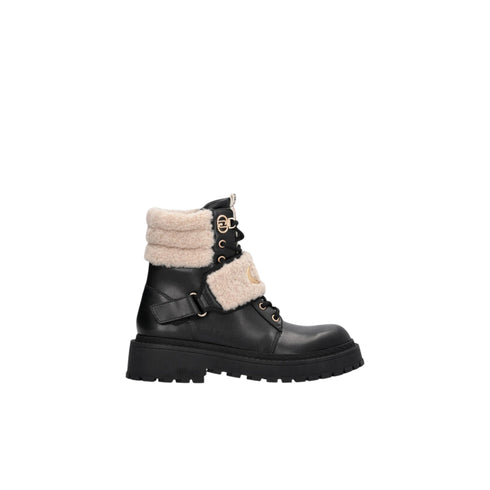 Stivaletto Donna con tomaia in pelle e pelliccia sintetica, dotato di chiusura con velcro